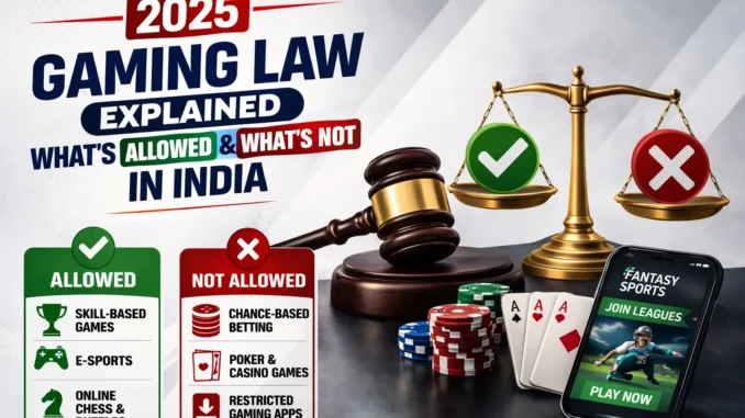 2025 Gaming Law Explained What’s Allowed & What’s Not in India