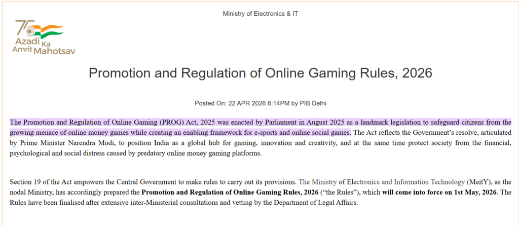 Online Gaming Act