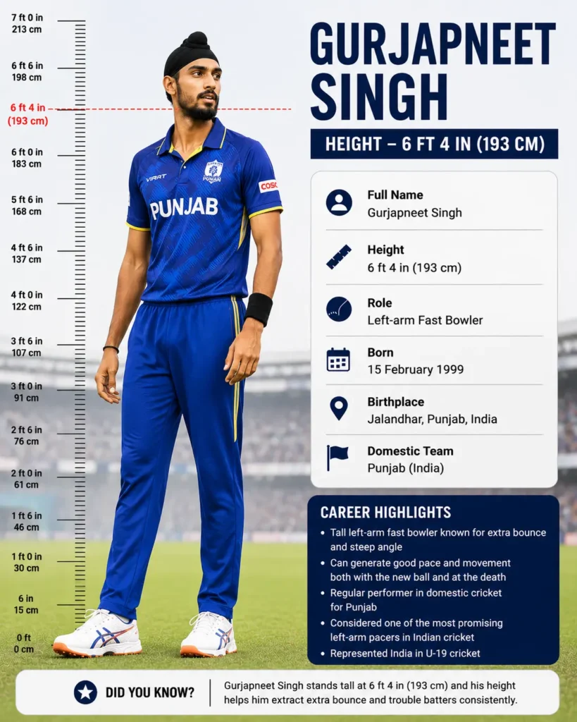 Gurjapneet Singh — 6 ft 4 in (193 cm)