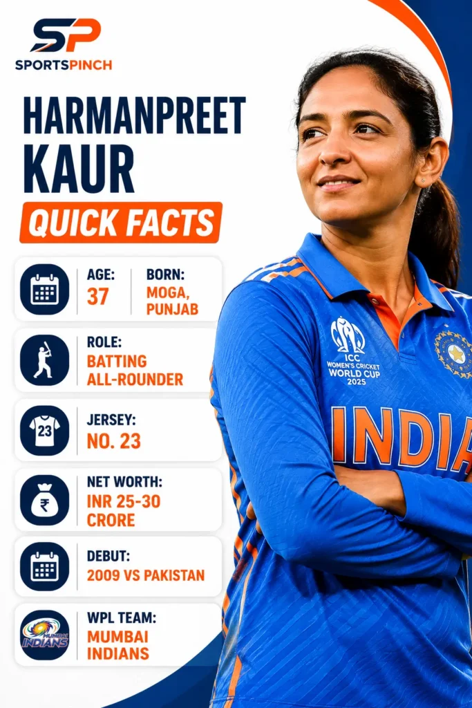 Harmanpreet Kaur Quick Facts