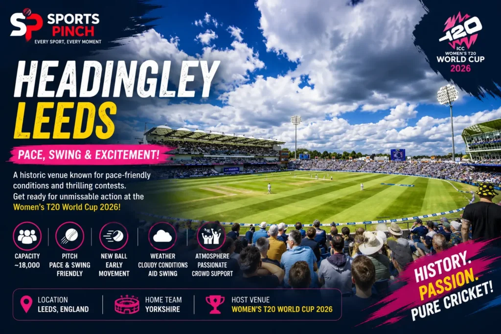 Headingley Cricket Ground Leeds for Women’s T20 World Cup 2026