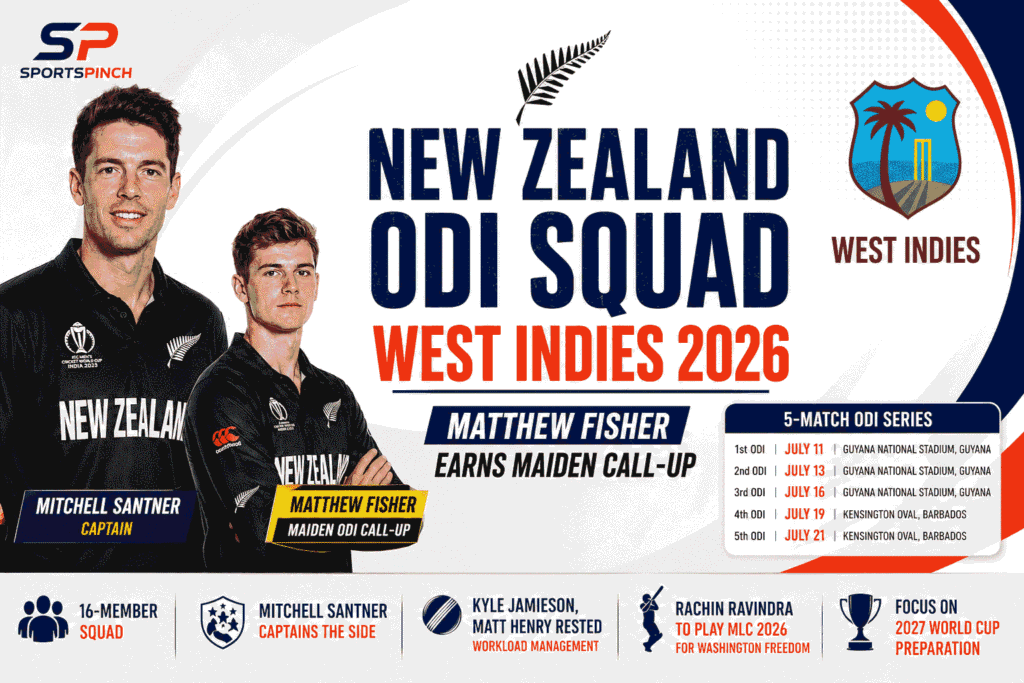 New Zealand ODI Squad West Indies 2026