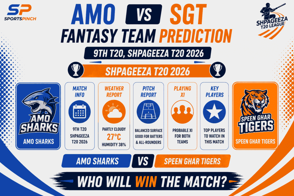 AMO vs SGT Head to Head Record Amo Sharks vs Speen Ghar Tigers T20I Record