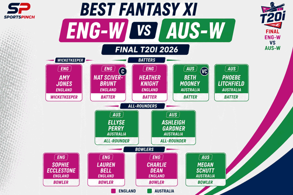 AUS-W vs ENG-W Fantasy Team