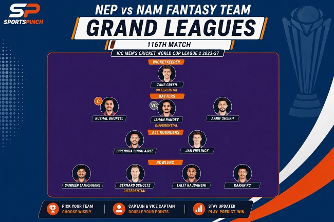 NEP vs NAM Fantasy Team (Grand Leagues)