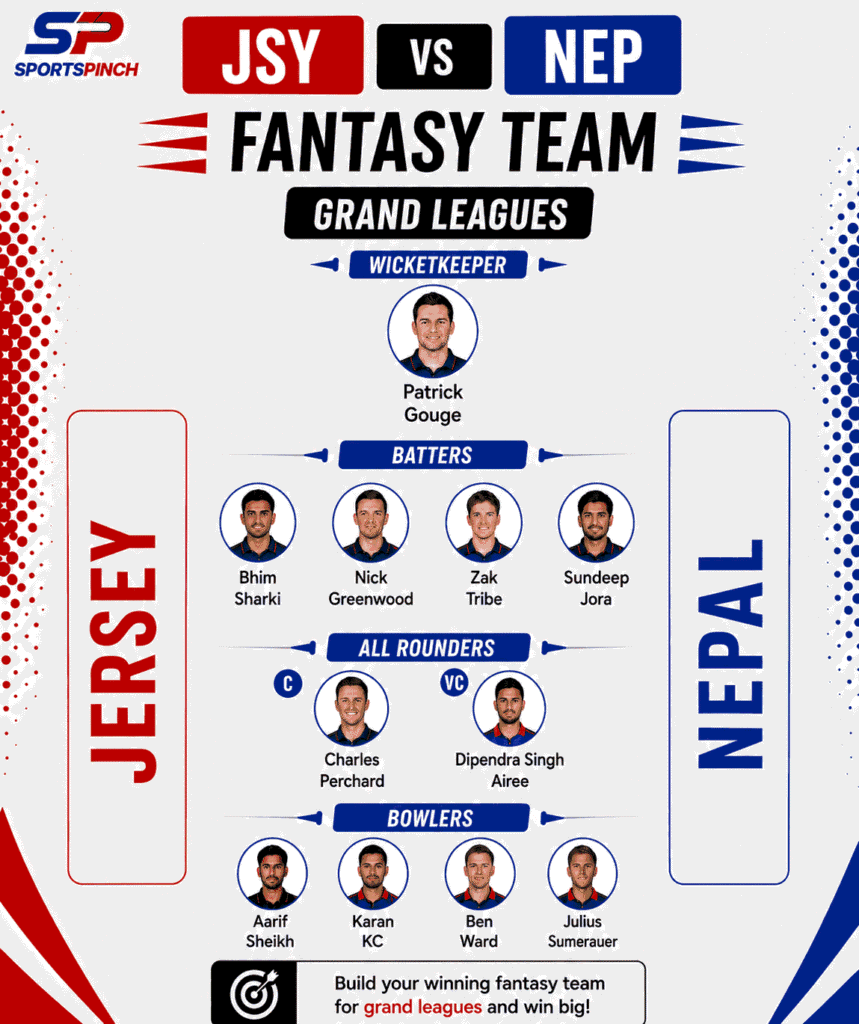 JSY vs NEP Fantasy Team Prediction (Grand Leagues)