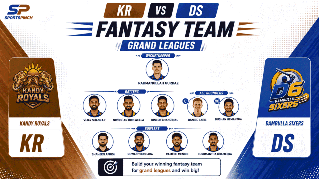 KR vs DS Fantasy Team (Grand Leagues)