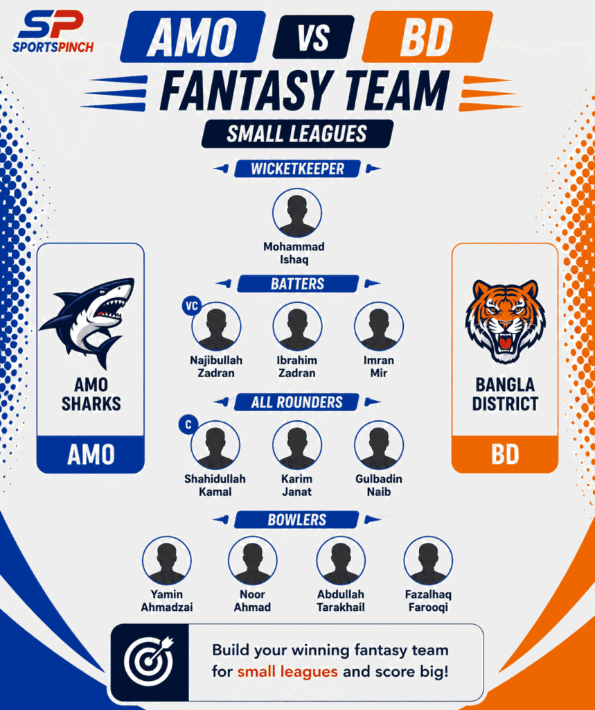 AMO vs BD Fantasy Team (Small Leagues)