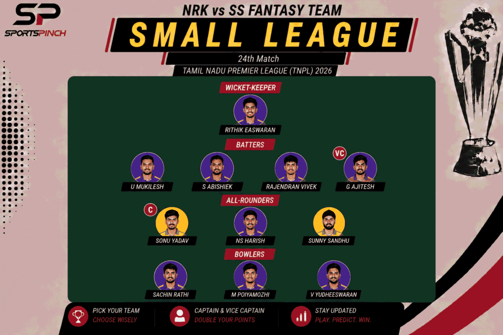 NRK vs SS Fantasy Team: Small League