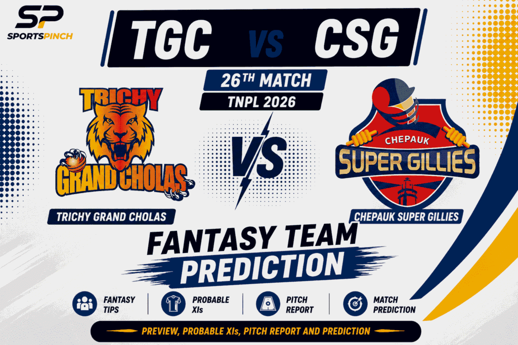 TGC vs CSG Head to Head Record Trichy Grand Cholas vs Chepauk Super Gillies T20 Record