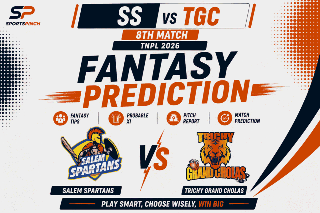 SS vs TGC Head to Head Record Salem Spartans vs Trichy Grand Cholas T20 Record