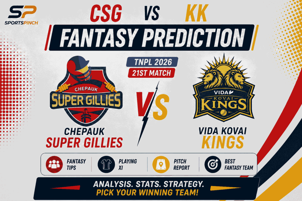 CSG vs KK Head to Head Record Chepauk Super Gillies vs Vida Kovai Kings T20 Record