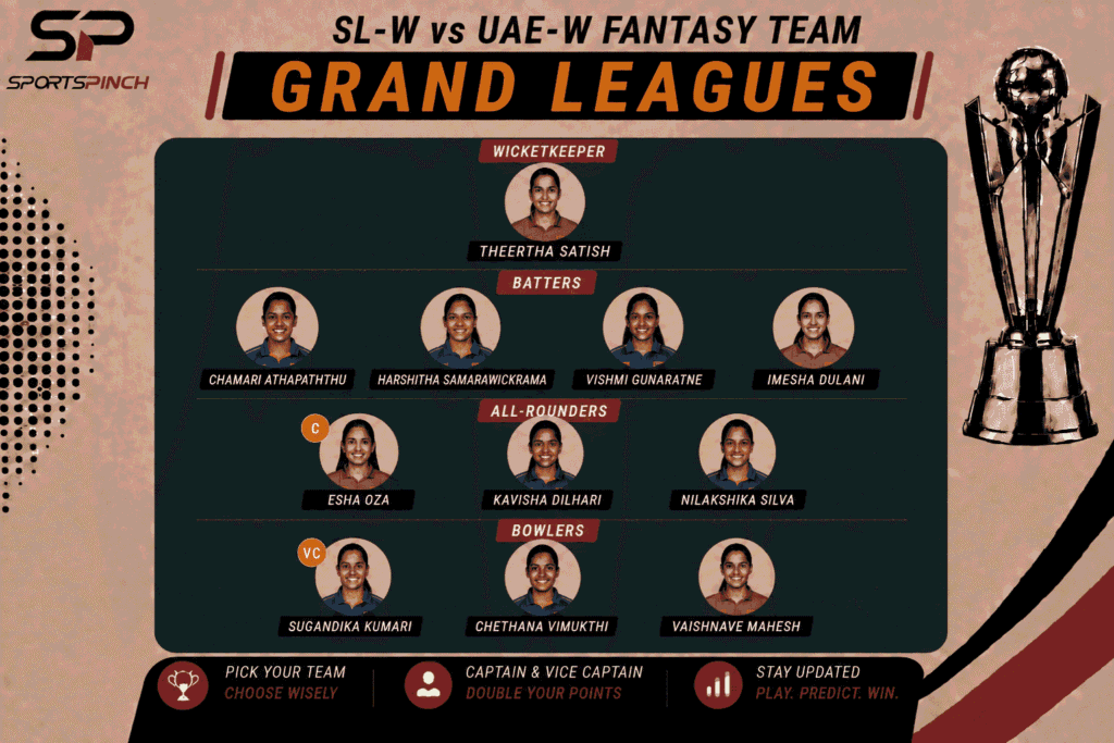 SL-W vs UAE-W Fantasy Team: Grand Leagues