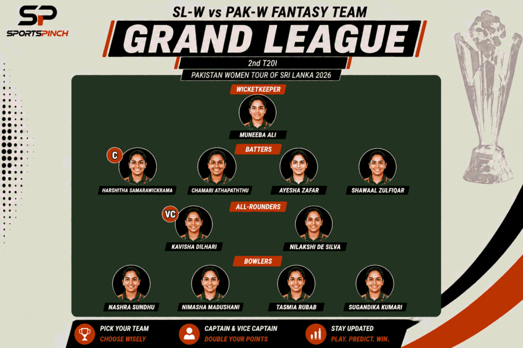 SL-W vs PAK-W Fantasy Team: Grand League