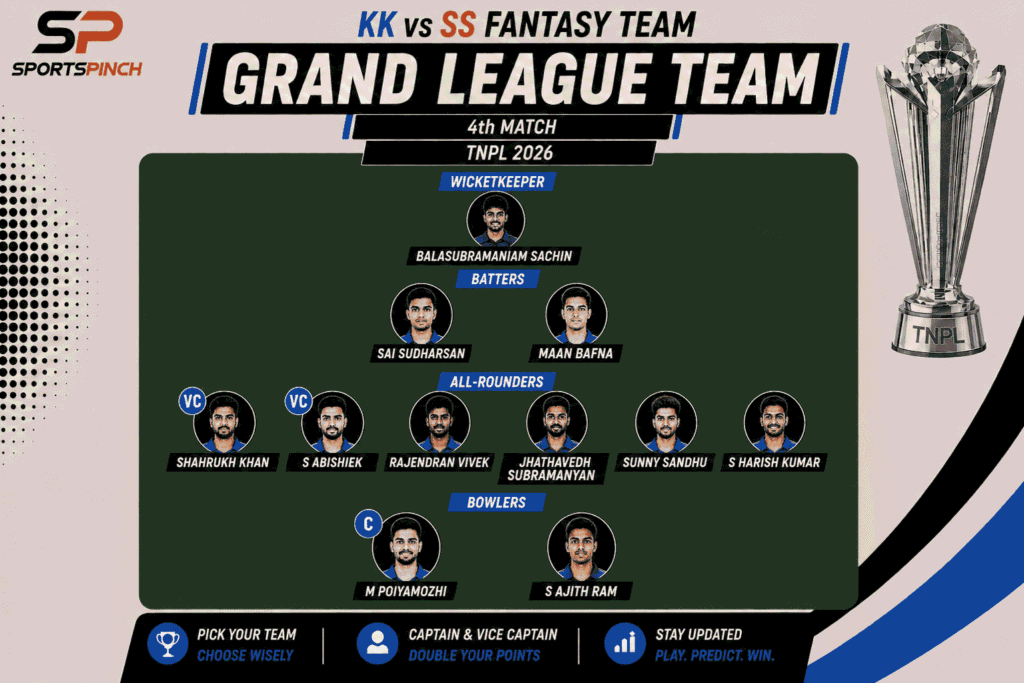 KK vs SS Fantasy Team: Grand League