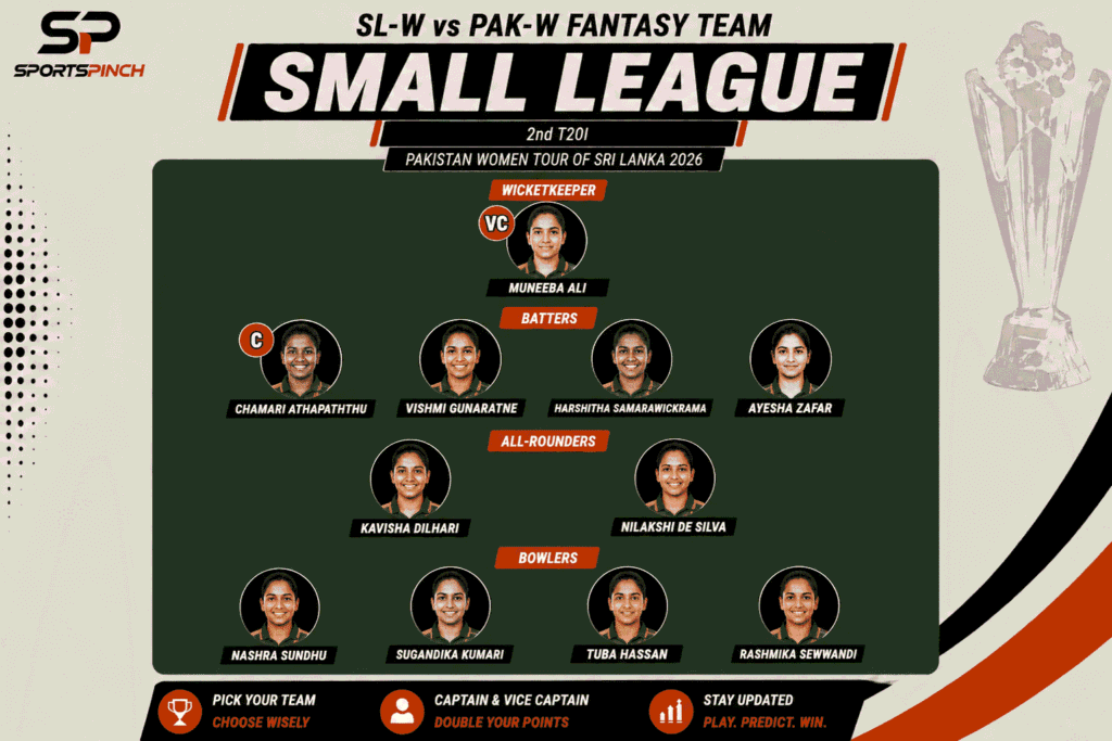 SL-W vs PAK-W Fantasy Team: Small League