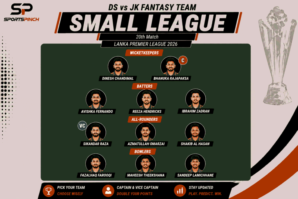 DS vs JK Fantasy Team , Small League