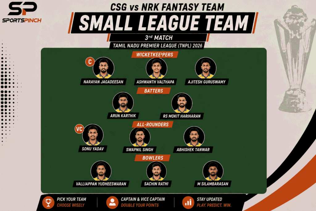 CSG vs NRK Fantasy Team: Small League