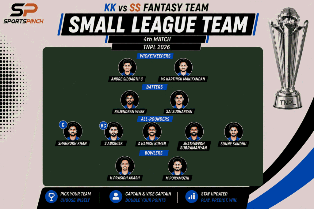 KK vs SS Fantasy Team: Small League