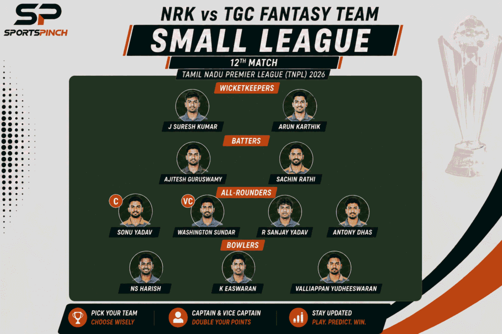 NRK vs TGC Fantasy Team: Small League