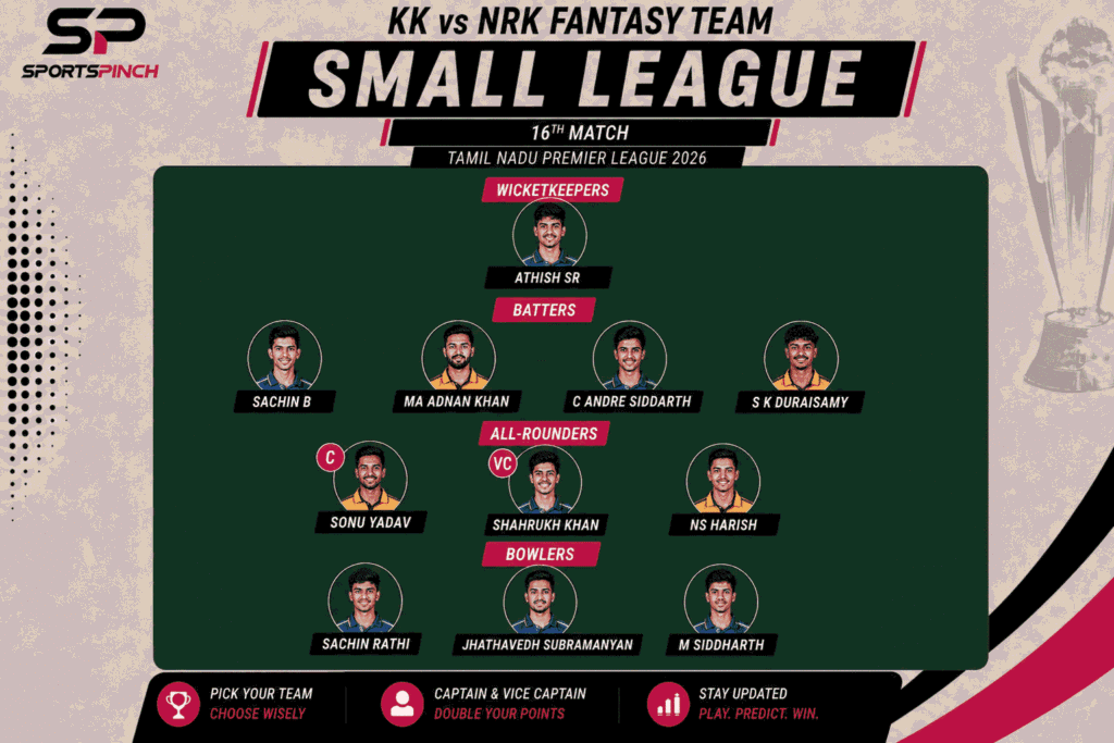KK vs NRK Fantasy Team: Small League