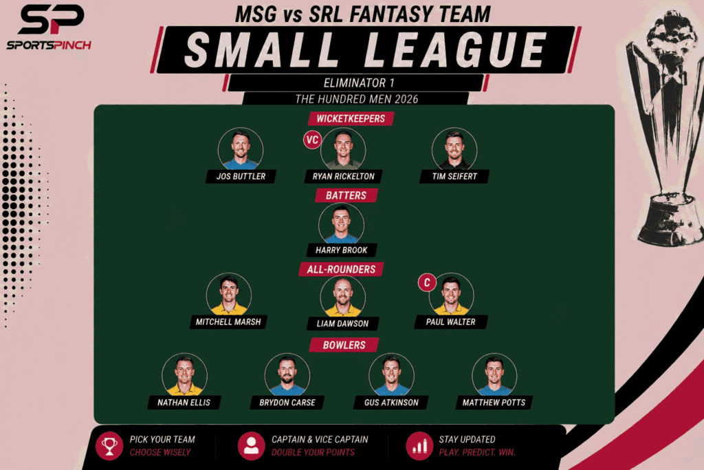 MSG vs SRL Fantasy Prediction