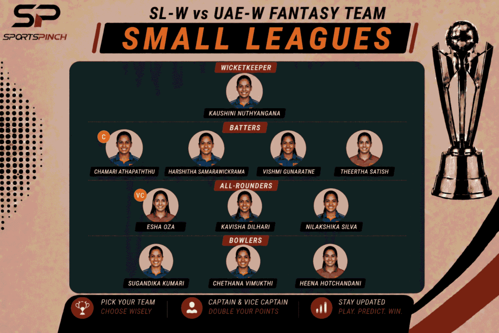 SL-W vs UAE-W Fantasy Team: Small Leagues