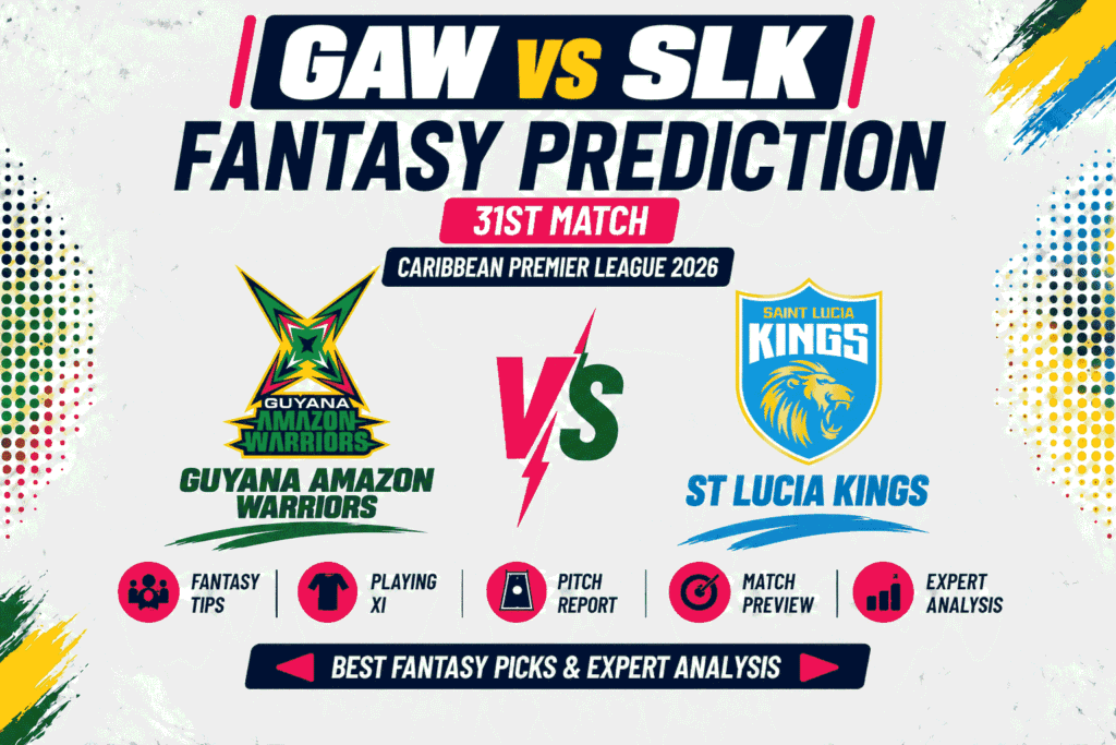 GAW vs SLK Head to Head Record Guyana Amazon Warriors vs St Lucia Kings T20 Record