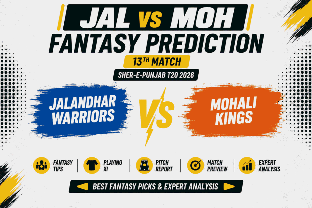JAL vs MOH Head to Head Record Jalandhar Warriors and Mohali Kings T20 Record