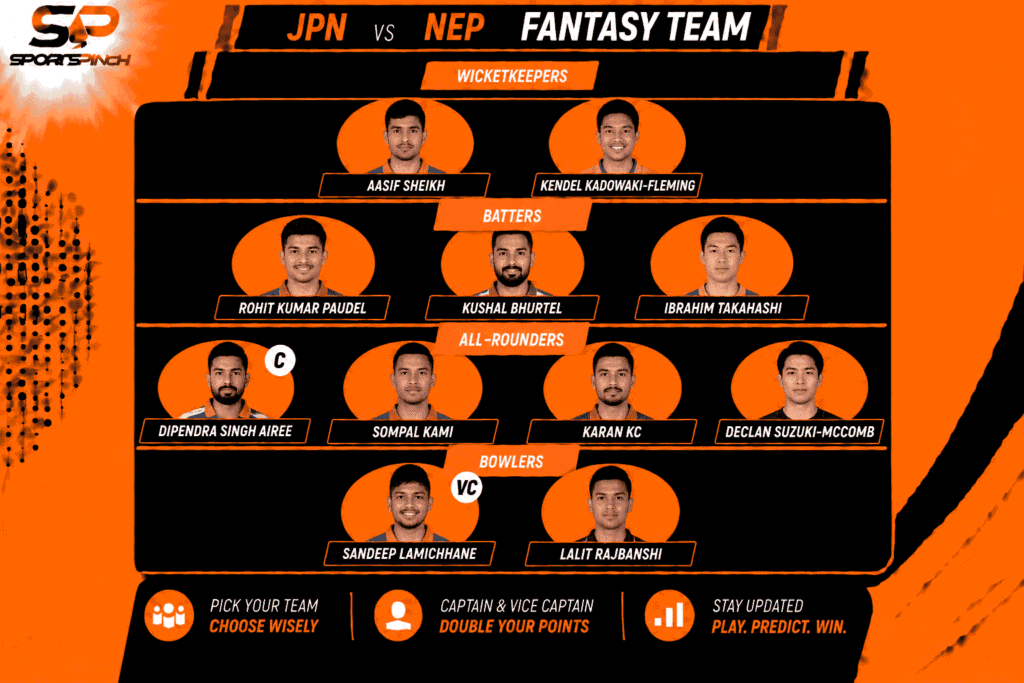 JPN vs NEP Fantasy Team