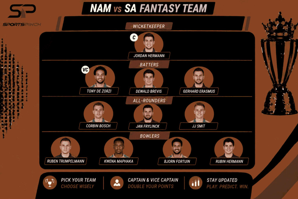 NAM vs SA Fantasy Team