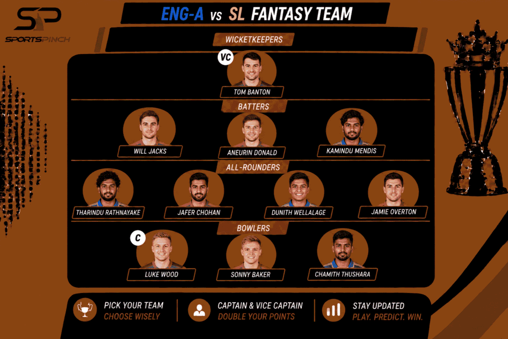 ENG-A vs SL Fantasy Team