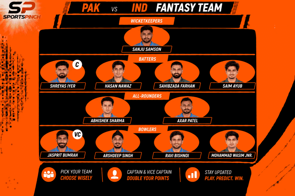 PAK vs IND Fantasy Team