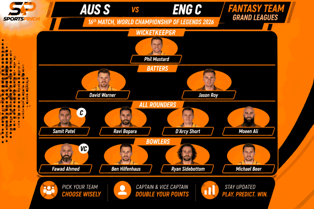 AUS S vs ENG C Fantasy Team: Grand Leagues