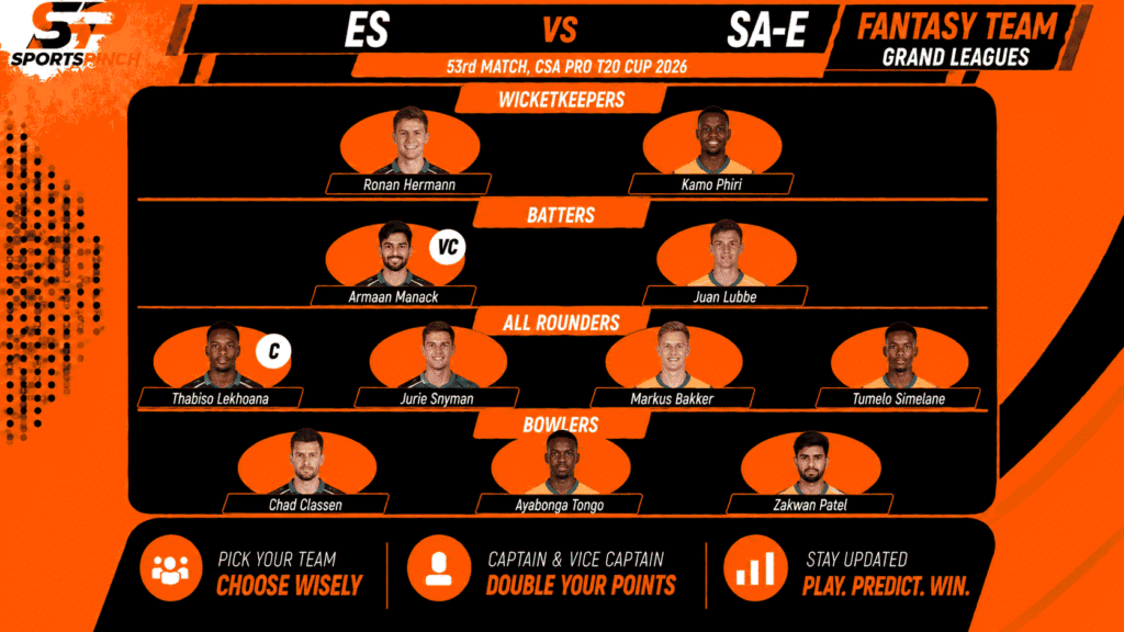 ES vs SA-E Fantasy Team: Grand Leagues