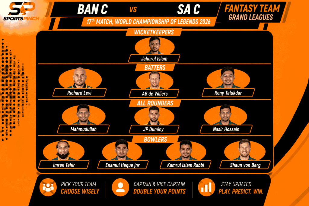 BAN C vs SA C Fantasy Team: Grand Leagues