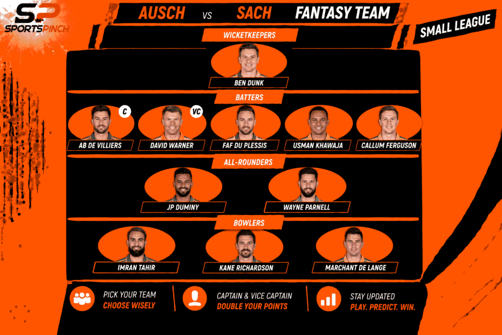 AUSCH vs SACH Fantasy Team: Small League