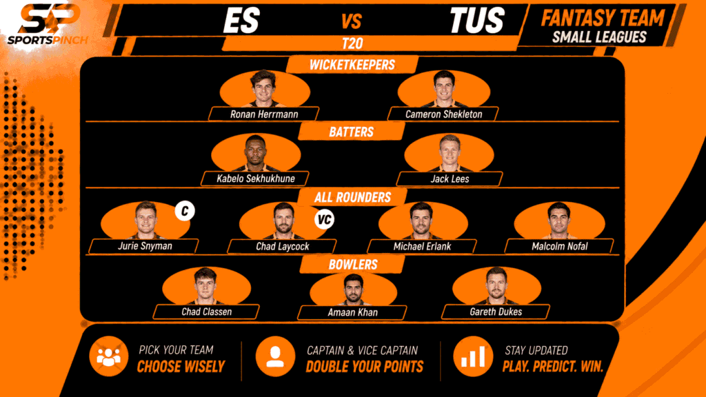 ES vs TUS Fantasy Team: Small Leagues